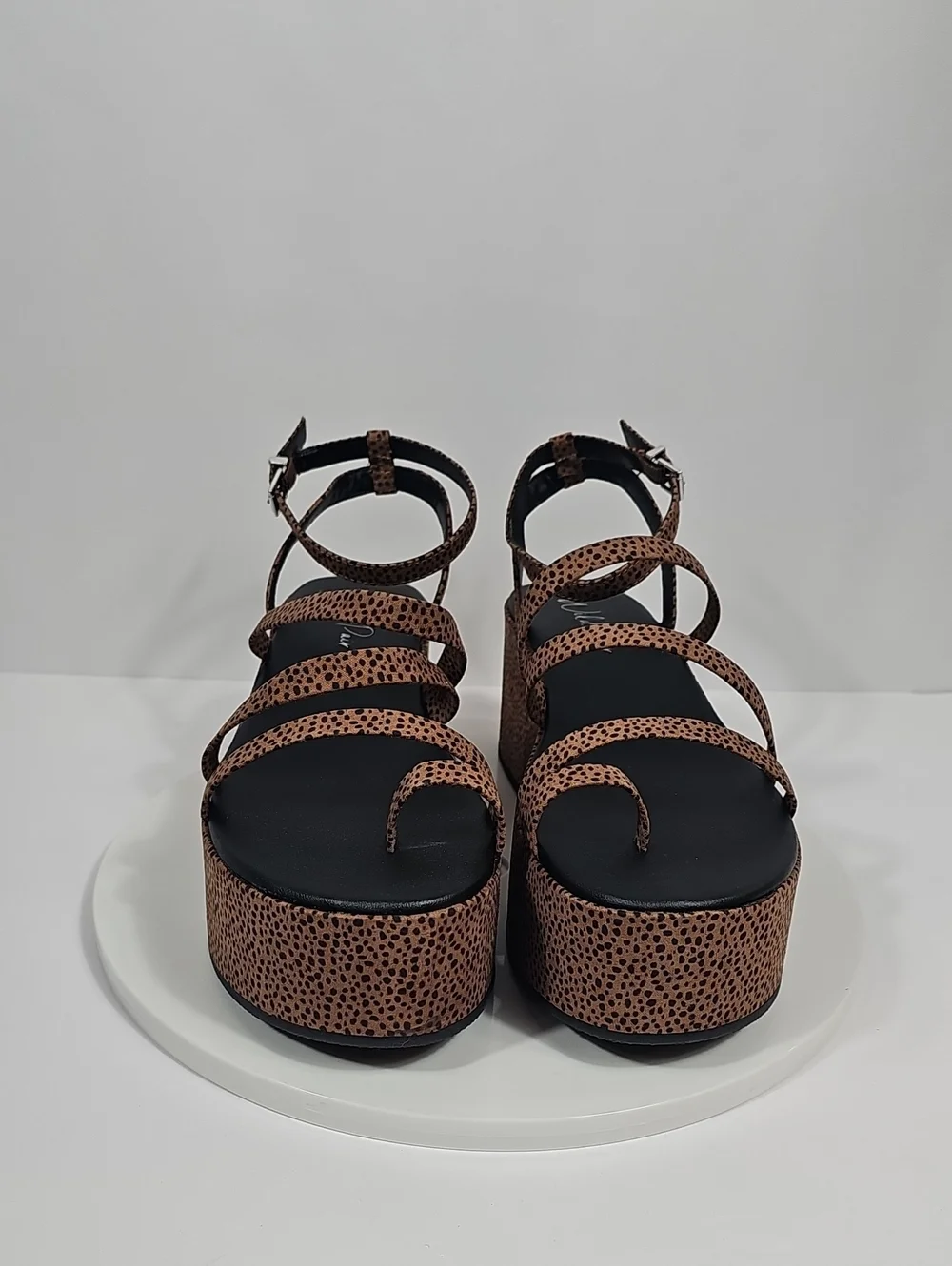 NIB Wild Pair Dottye Leopard Platform Sandals Festival Y2K Size 10 Western Bratz